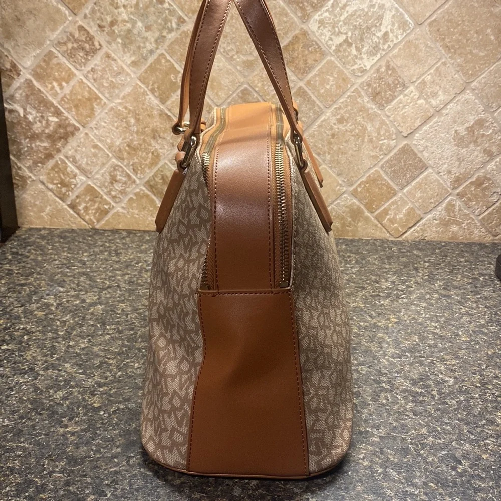 DKNY Heritage Coated Logo Leather Satchel - Picture 3 of 7